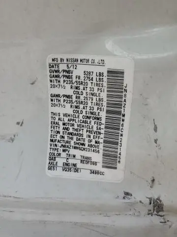 2012 NISSAN MURANO S