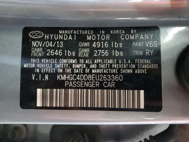 2014 HYUNDAI GENESIS 3.8L  