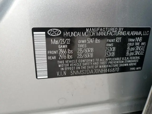 2022 HYUNDAI SANTA FE SEL  