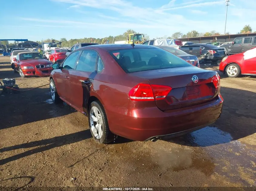 2012 VOLKSWAGEN PASSAT 2.5L S