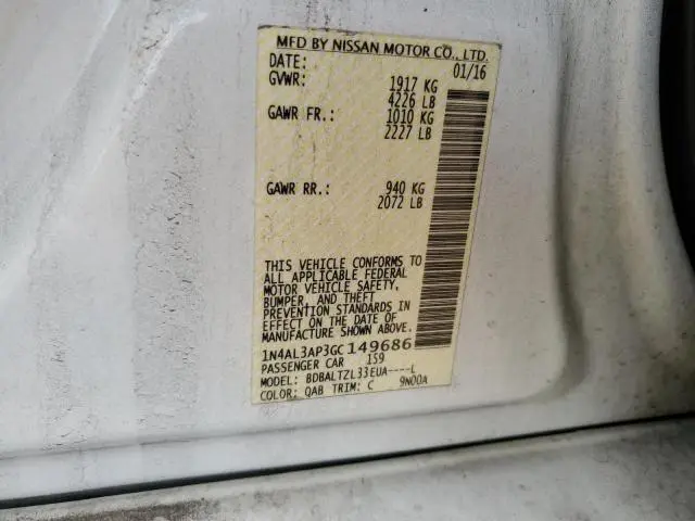 2016 NISSAN ALTIMA 2.5  