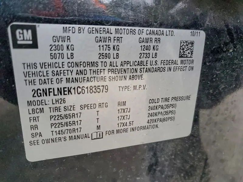 2012 CHEVROLET EQUINOX LT  