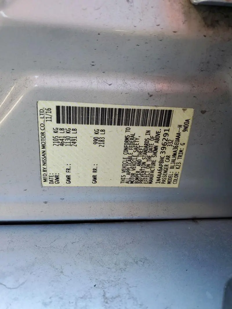 2017 NISSAN MAXIMA 3.5S  