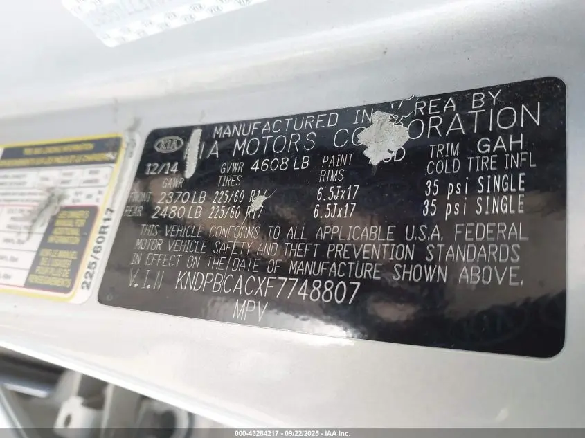 2015 KIA SPORTAGE LX