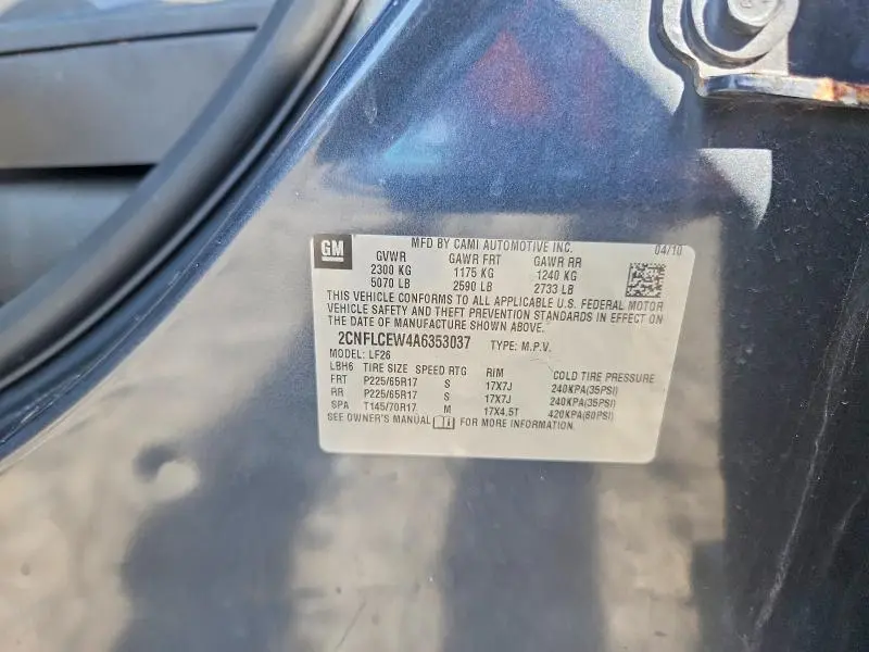 2010 CHEVROLET EQUINOX LS  