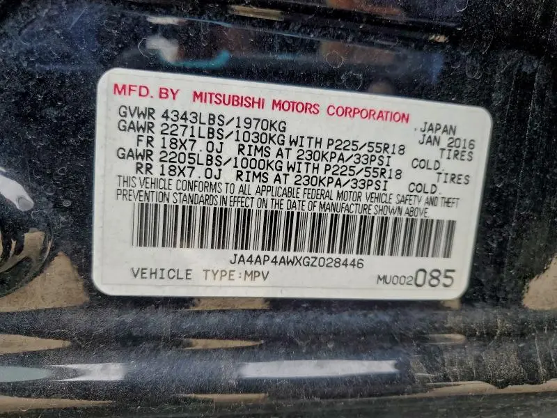 2016 MITSUBISHI OUTLANDER SPORT SEL  