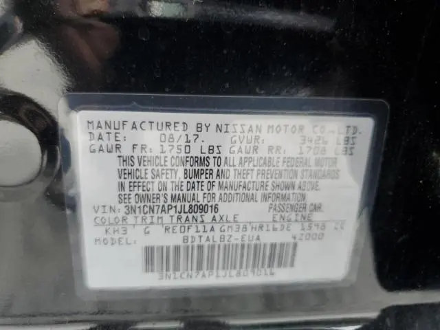 2018 NISSAN VERSA S  