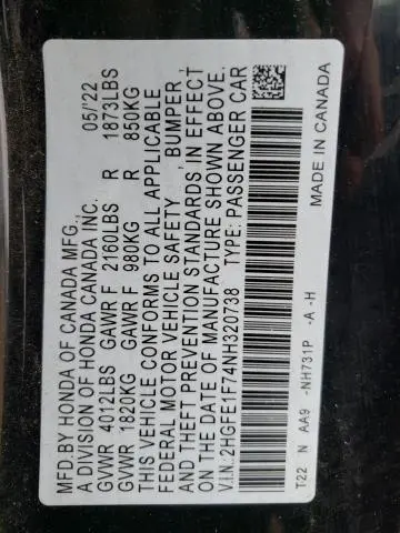 2022 HONDA CIVIC EX