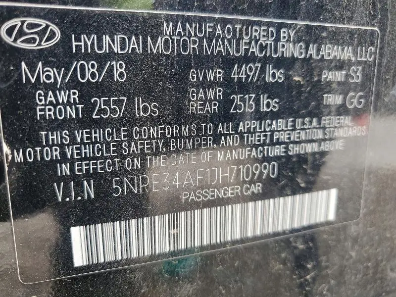 2018 HYUNDAI SONATA SEL+  