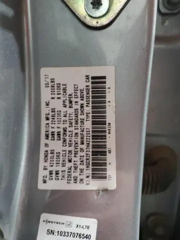 2017 HONDA ACCORD LX  