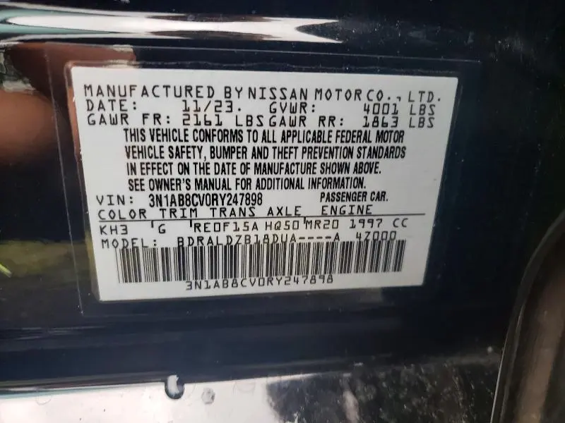 2024 NISSAN SENTRA SV  