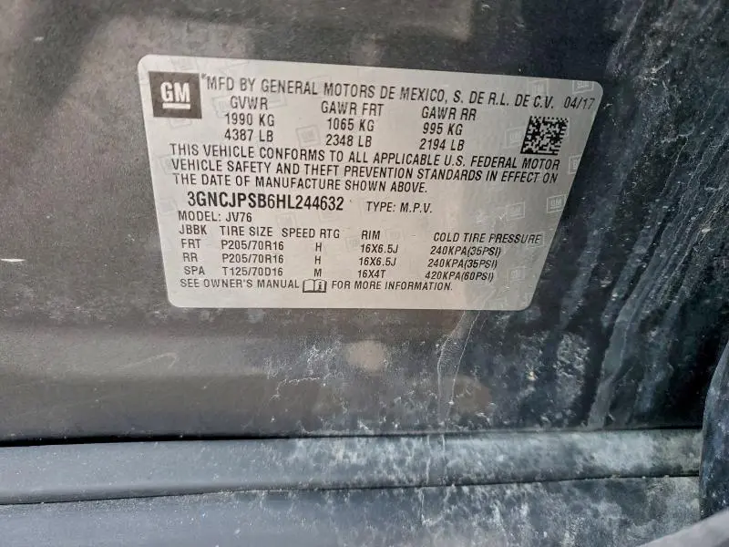 2017 CHEVROLET TRAX 1LT  