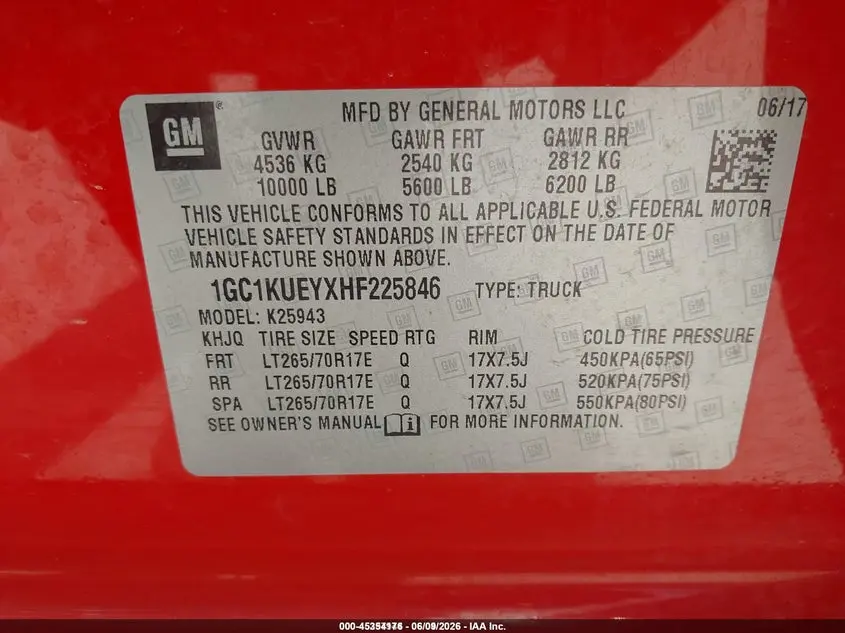 2017 CHEVROLET SILVERADO 2500HD WT
