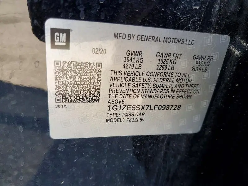 2020 CHEVROLET MALIBU PREMIER  