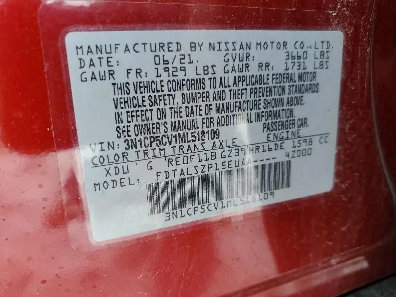 2021 NISSAN KICKS SV  