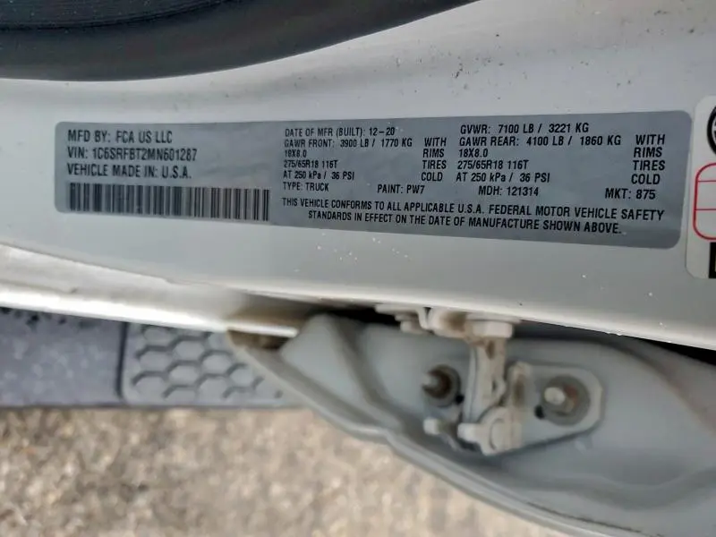 2021 RAM 1500 BIG HORN/LONE STAR  