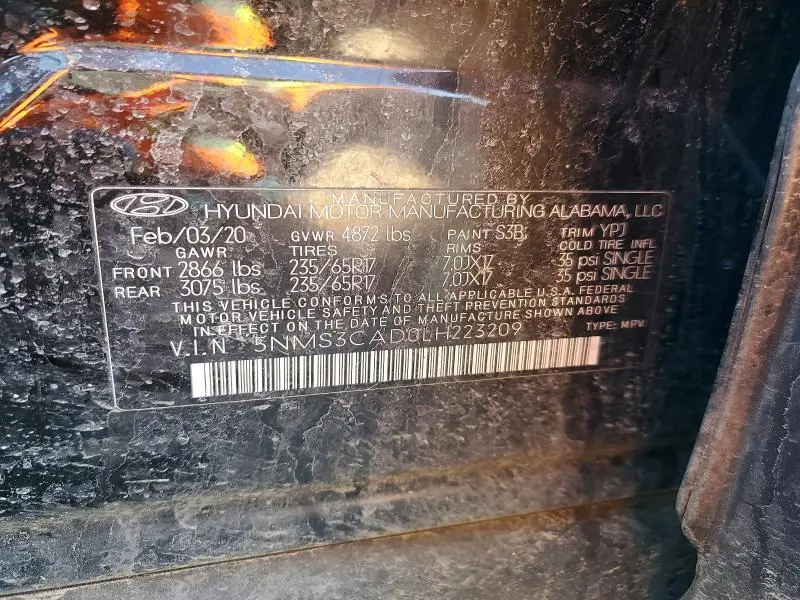 2020 HYUNDAI SANTA FE SEL  
