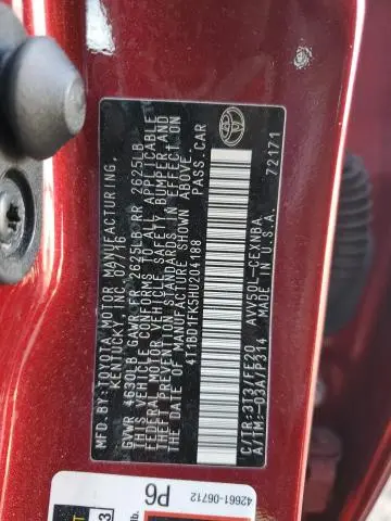 2017 TOYOTA CAMRY HYBRID  