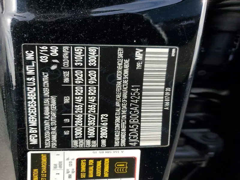 2016 MERCEDES-BENZ GLE 350  