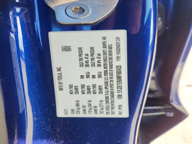 2021 TESLA MODEL 3   