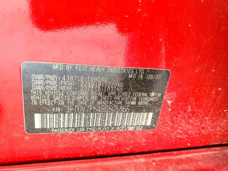 2011 SUBARU IMPREZA WRX  