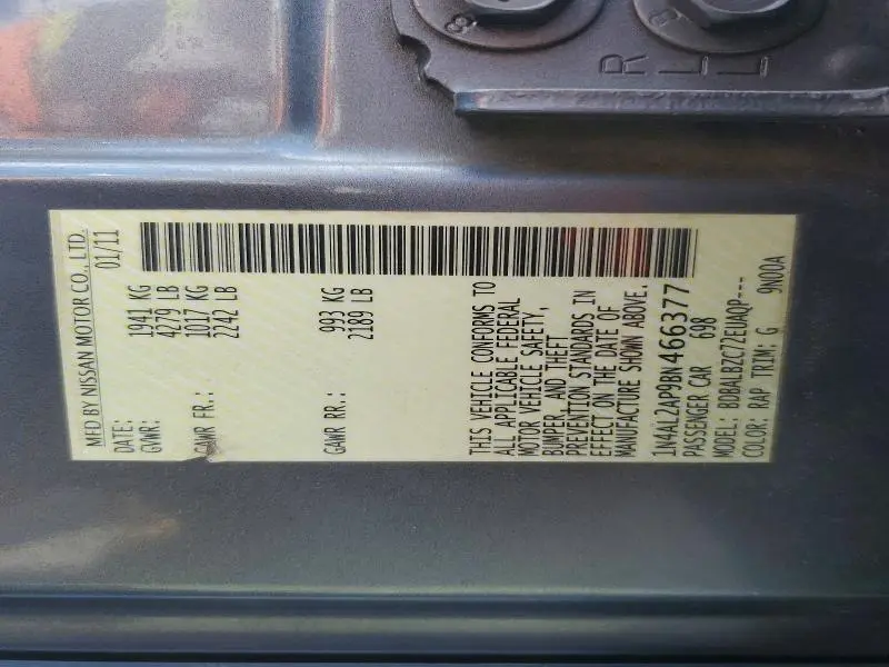 2011 NISSAN ALTIMA 2.5  