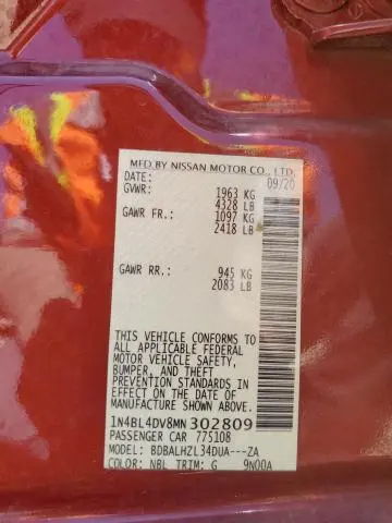 2021 NISSAN ALTIMA SV