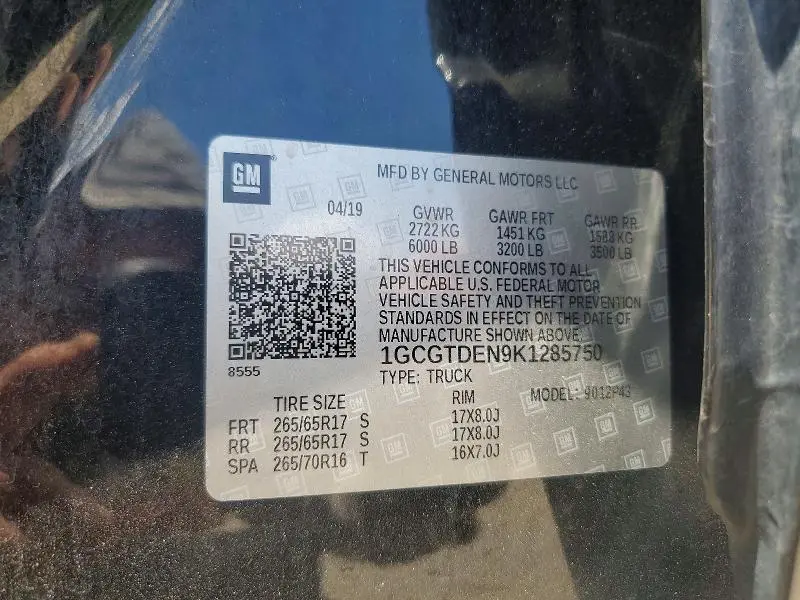 2019 CHEVROLET COLORADO Z71  