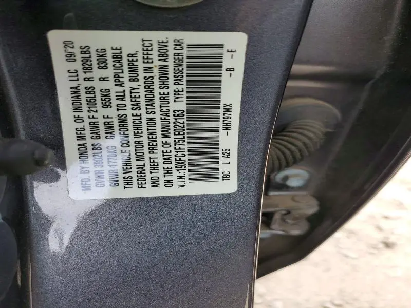 2020 HONDA CIVIC EXL  