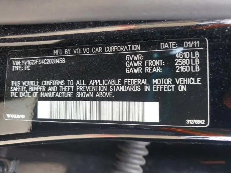 2012 VOLVO S60 T5  