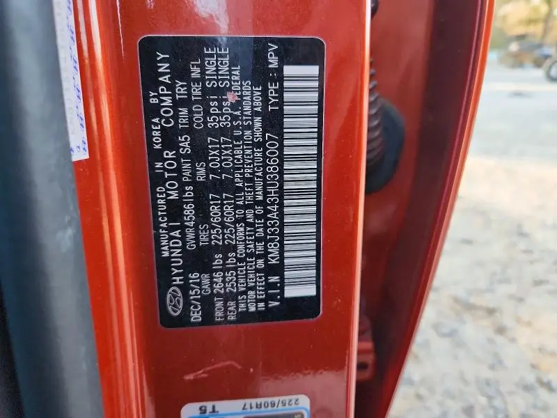 2017 HYUNDAI TUCSON LIMITED  