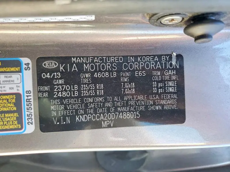 2013 KIA SPORTAGE EX  