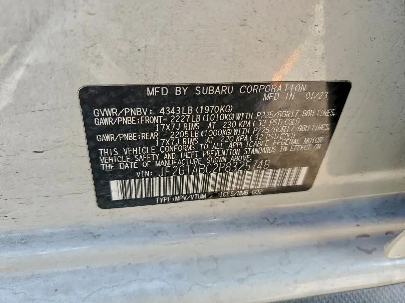 2023 SUBARU CROSSTREK   