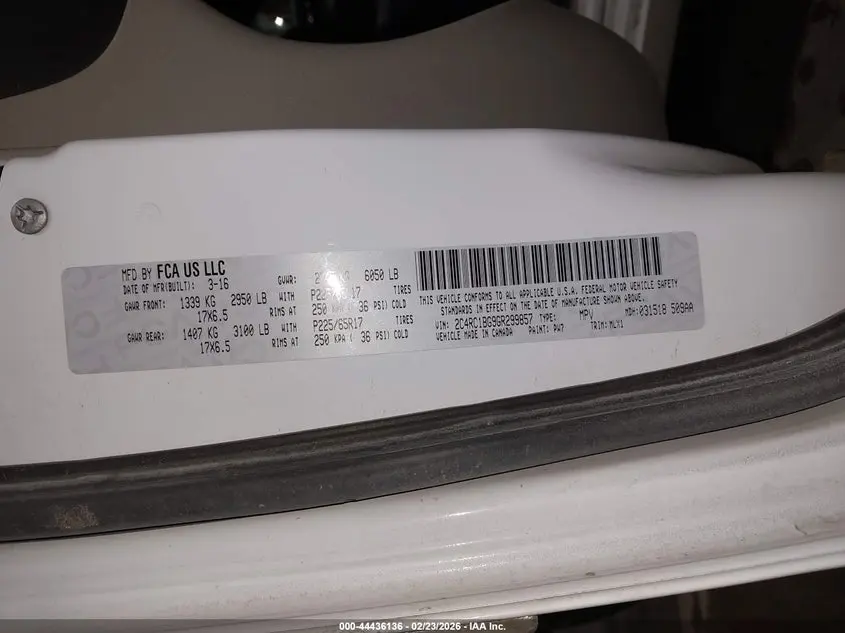 2016 CHRYSLER TOWN & COUNTRY TOURING