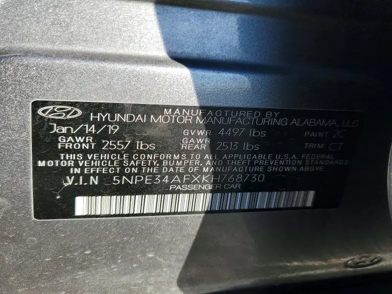 2019 HYUNDAI SONATA LIMITED  
