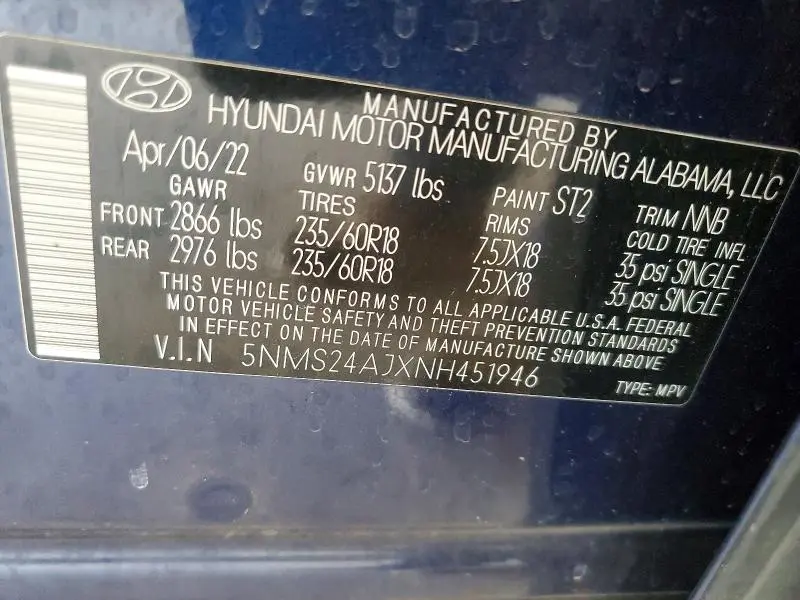 2022 HYUNDAI SANTA FE SEL  