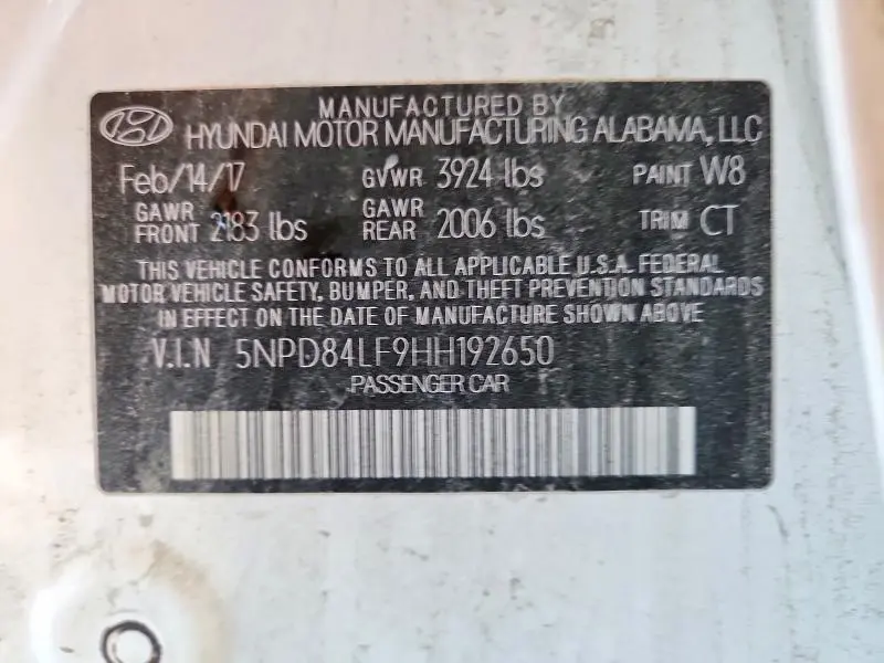 2017 HYUNDAI ELANTRA SE  