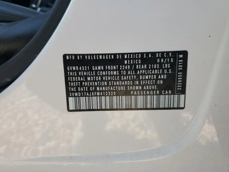 2015 VOLKSWAGEN JETTA SE  