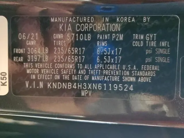 2022 KIA CARNIVAL LX  