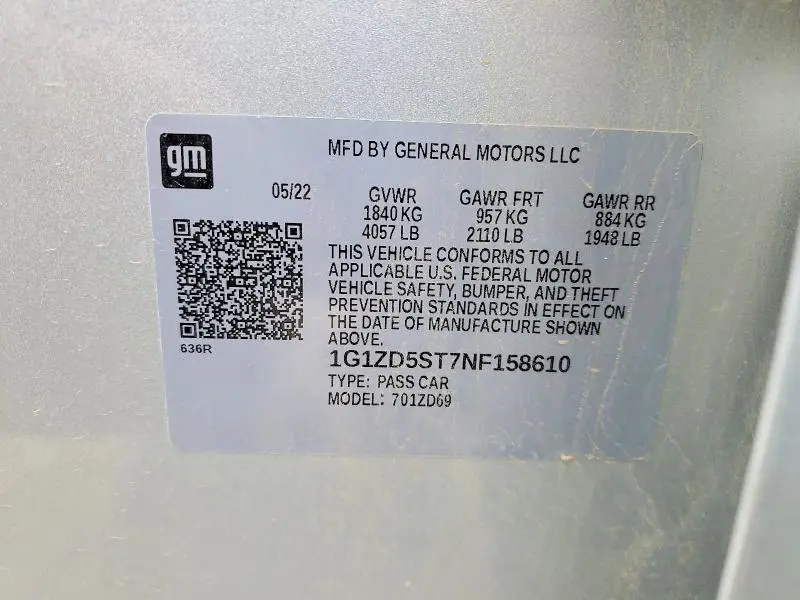2022 CHEVROLET MALIBU LT  