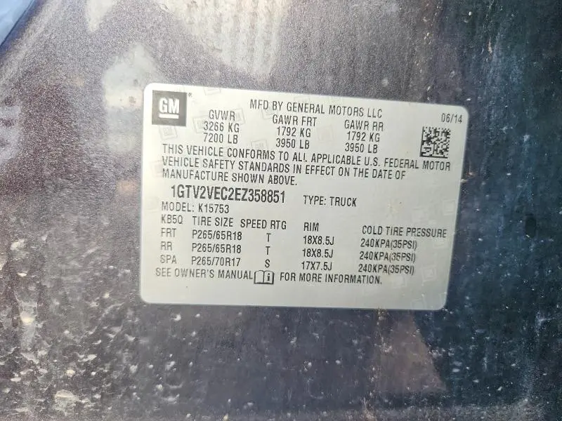 2014 GMC SIERRA K1500 SLT  