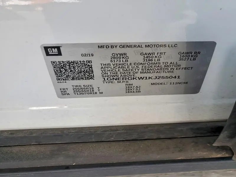2019 CHEVROLET TRAVERSE LT  