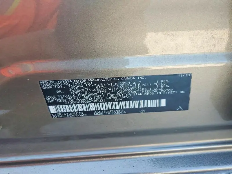 2011 TOYOTA RAV4 BASE  