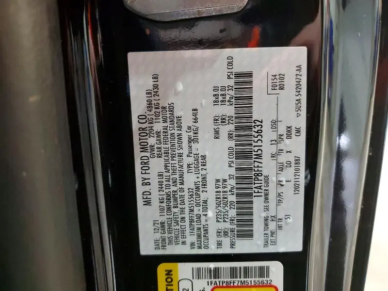 2021 FORD MUSTANG GT  