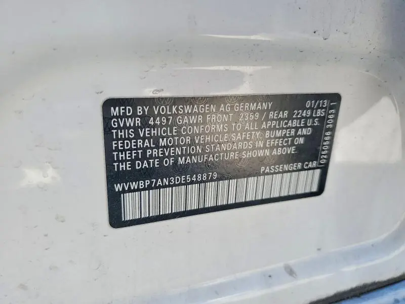 2013 VOLKSWAGEN CC SPORT  