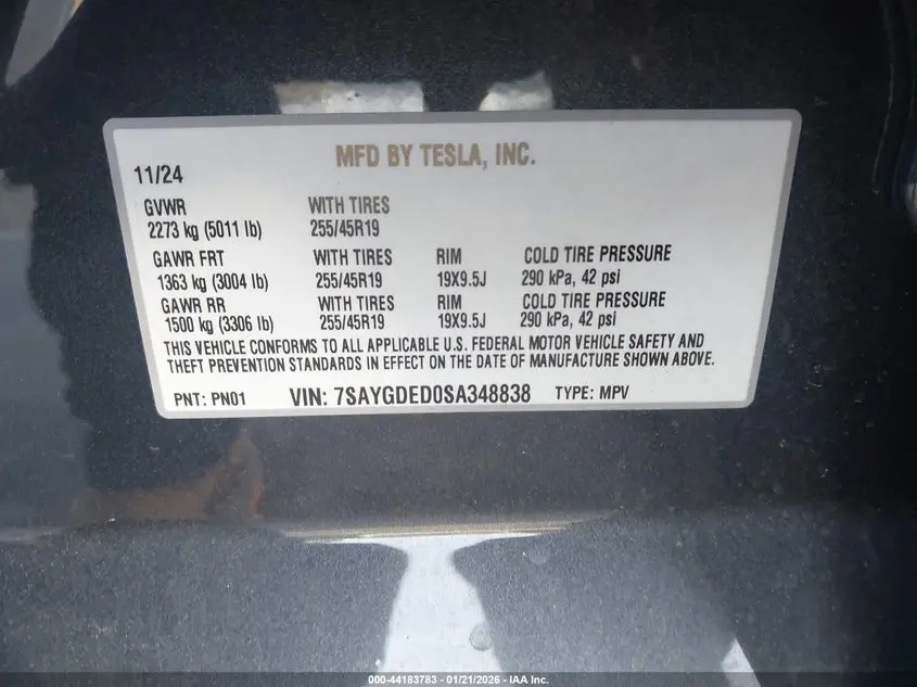 2025 TESLA MODEL Y LONG RANGE DUAL MOTOR REAR-WHEEL DRIVE