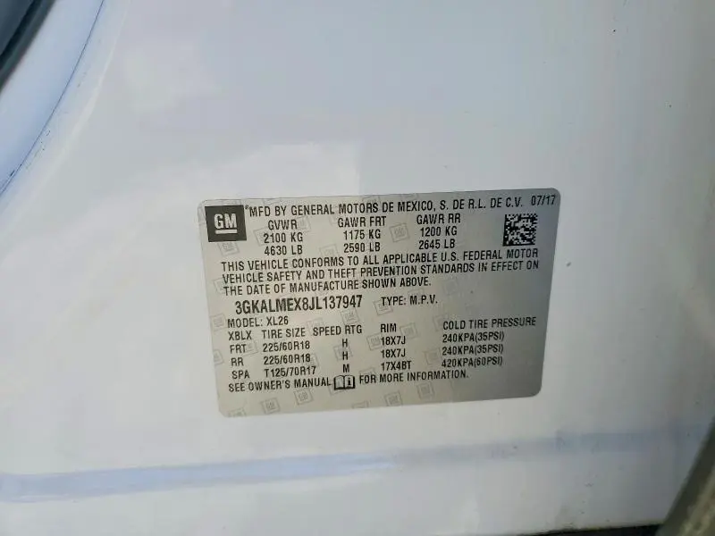 2018 GMC TERRAIN SLE  