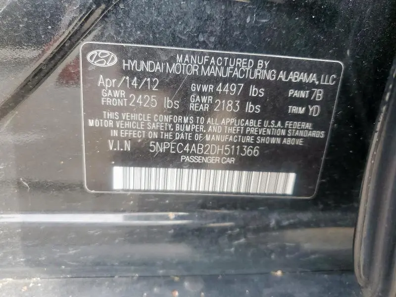 2013 HYUNDAI SONATA SE  