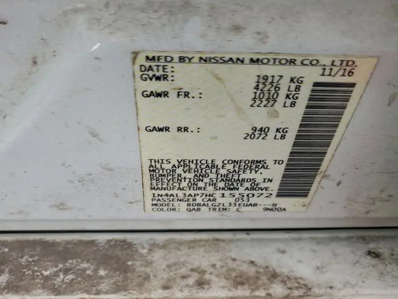 2017 NISSAN ALTIMA 2.5  