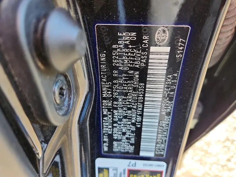 2015 TOYOTA CAMRY SE  